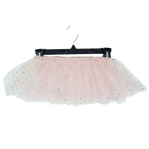 DANSKIN Freestyle Pink Sequin Tutu Dance Ballet Skirt Sz M/L 7-12